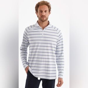 Smith & Quinn - The Captain 1/4 Zip Pullover - Beachcomber StripeLong Sleeve